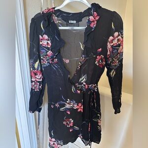 Beautiful Reformation Dickinson Floral Wrap Dress